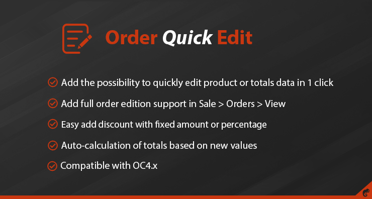 Order Quick Edit Order Quick Edit